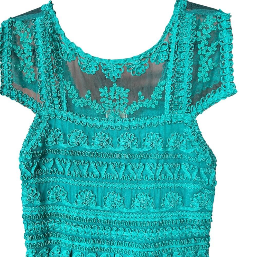 Yoana Baraschi Anthropologie Women's Embroidered Lace Fit + Flare Dress Size 12 - Picture 6 of 12